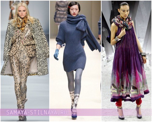 Как модно завязывать шарф – на фото модели Blumarine, Cacharel, Chanel