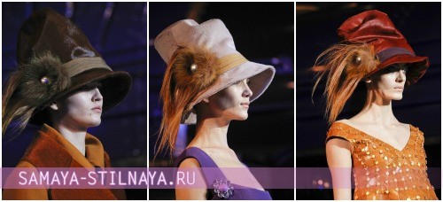 Женские головные уборы из меха Осень-Зима 2012-2013 - на фото модели Louis Vuitton