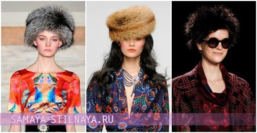 Модные шапки из меха Осень-Зима 2012-2013 – на фото модели Temperley London, Issa и Anna Sui