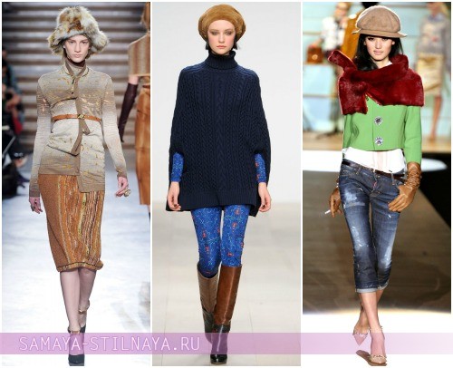 С чем носить модные меховые шапки в осенне-зимнем сезоне 2012-2013 – на фото модели Missoni, Issa и Dsquared²