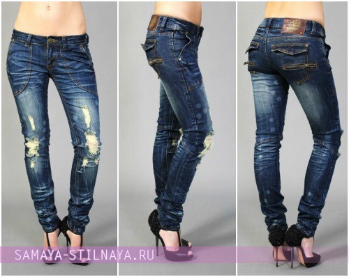 Модные рваные джинсы 2012-2013 - на фото джинсы Earugby