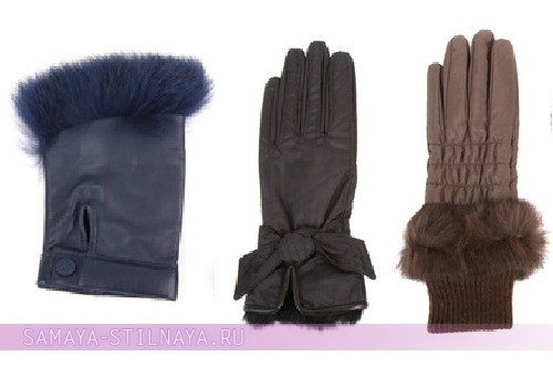 Кожаные перчатки с мехом – на фото модели Daldosso