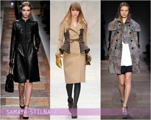 Модные пальто Осень-Зима 2012-2013 – на фото модели Valentino, Burberry Prorsum и Carven