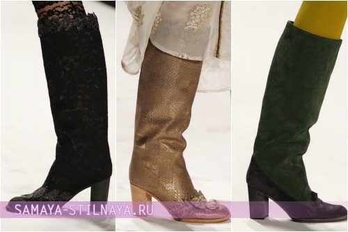 Модные сапоги осень 2012 фото, коллекция Anna Sui