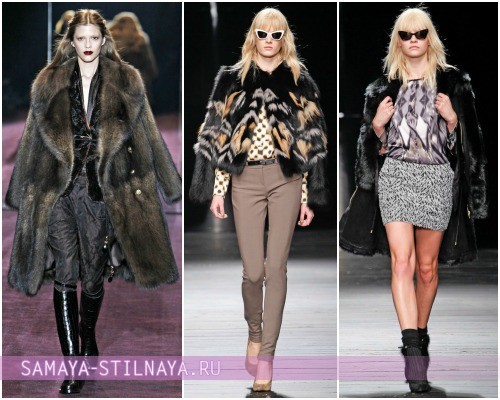 Модная шуба на плечи – на фото модели Gucci (1), Iceberg (2,3) Осень-Зима 2012-2013