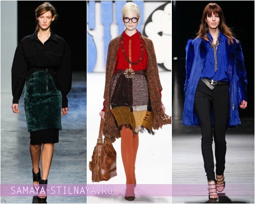 Модные женские рубашки осенне-зимнего сезона 2012-2013 – на фото модели  от Iceberg, Anna Sui и Acne