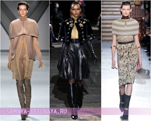 Укороченные модные пончо Осень-Зима 2012-2013 от Vera Wang, Givenchy, Missoni