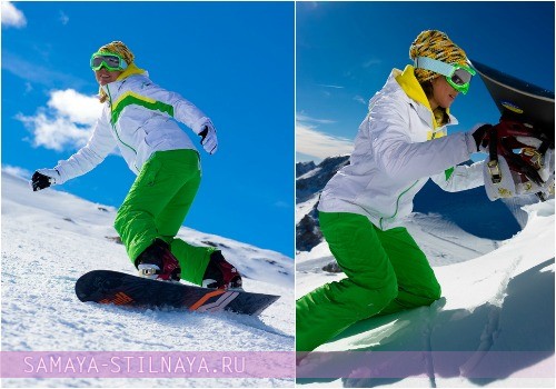 Женский горнолыжный костюм Icepeak – белая куртка и зеленые брюки