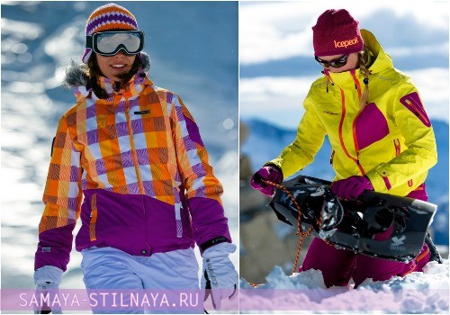Яркие горнолыжные зимние костюмы женские Icepeak