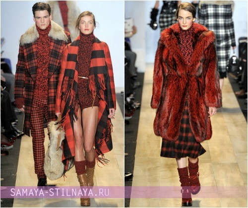 Модные вязаные гетры красного цвета в коллекции Michael Kors Осень-Зима 2012-2013