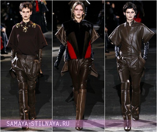 С чем носить кожаные коричневые сапоги – на фото коллекция Givenchy