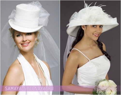 Свадебные шляпки с фатой фото