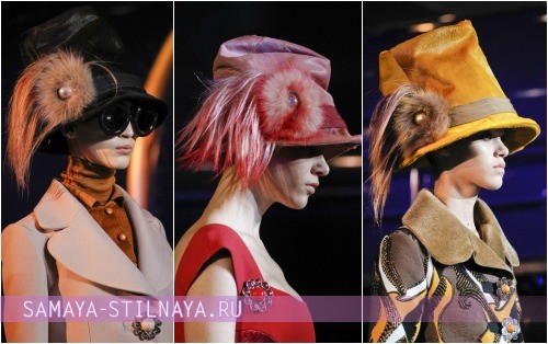 Женские меховые шляпы Louis Vuitton Осень-Зима 2012-2013