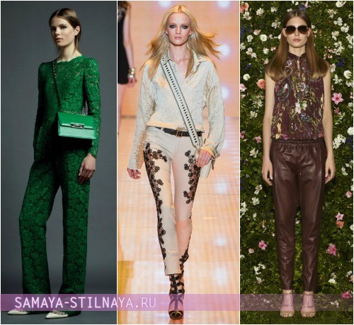 Модные модели брюк на весну и лето 2013 от Valentino, Versace, Gucci