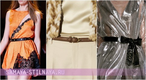 Какие ремни и пояса носить весной 2013 фото Versace, Gucci, Nina Ricci