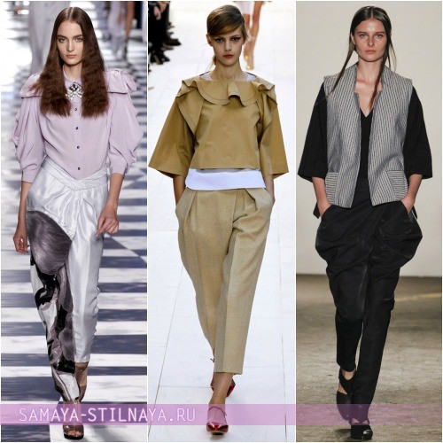 Модные брюки женские с запахом – на фото модели Весна-Лето 2013 Viktor & Rolf, Chloé, Zero + Maria Cornejo