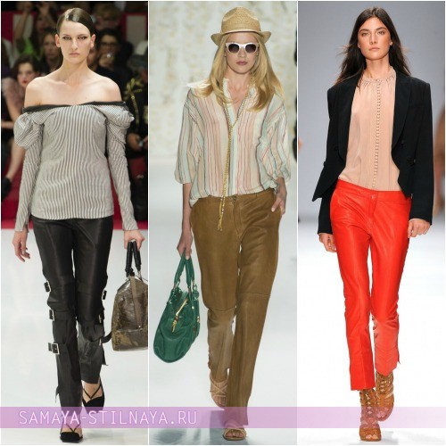 Модные кожаные брюки женские в коллекциях Весна-Лето 2013 от Acne, Rachel Zoe, Vanessa Bruno