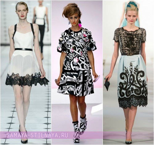 Черно-белые платья Весна-Лето 2013 от Jason Wu, Louise Gray и Oscar de la Renta
