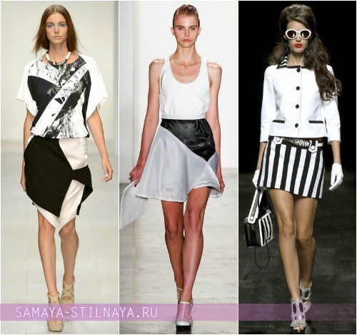 Черно-белый стиль в одежде 2013, фото нарядов от Jean Pierre Braganza, Mandy Coon, Moschino