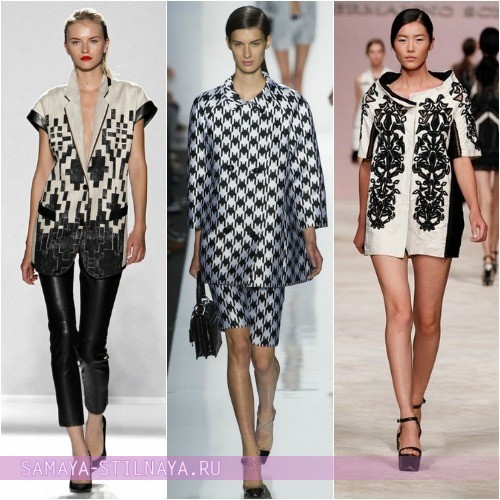 Модная одежда в черно-белом стиле от Barbara Bui, Michael Kors и Ermanno Scervino