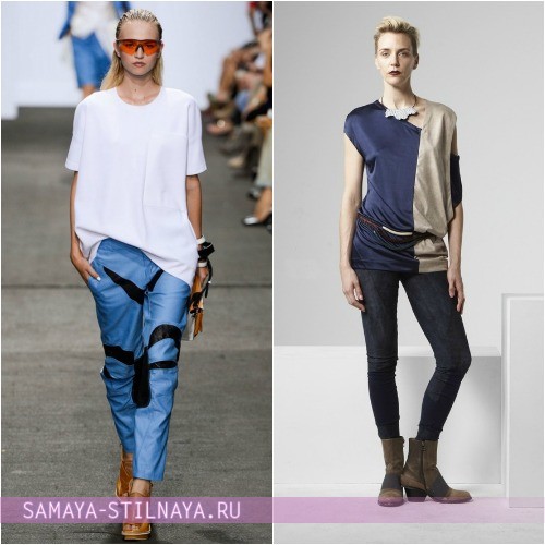 Модное сочетание джинсов с туникой фото Rag & Bone и VPL