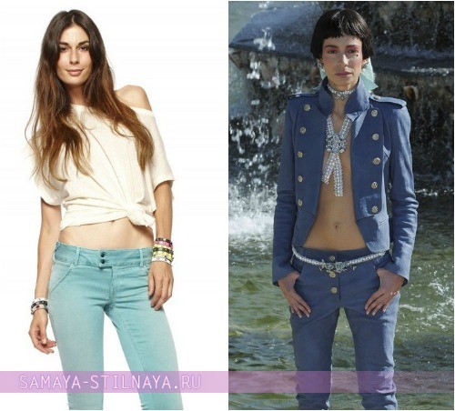 Какие украшения подойдут к джинсам на фото модели MET In Jeans и Chanel