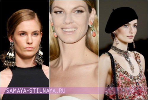 Какие серьги сейчас в моде 2013 фото, модели Ermanno Scervino, Zac Posen и Ralph Lauren