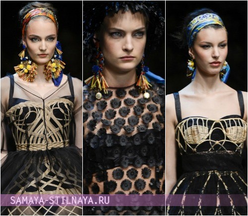 Длинные висячие серьги Dolce Gabbana 2013