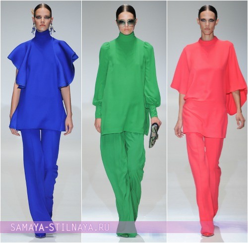Яркие комплекты из туники и брюк в коллекции Gucci Весна-Лето 2013