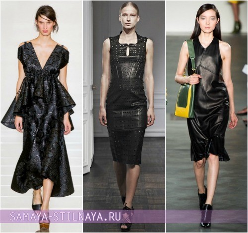 Стильные кожаные платья 2013 фото, примеры моделей Marni, Jitrois, Derek Lam