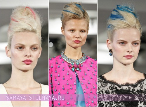 Модный цвет волос для блондинок весной и летом 2013, на фото модели Oscar de la Renta