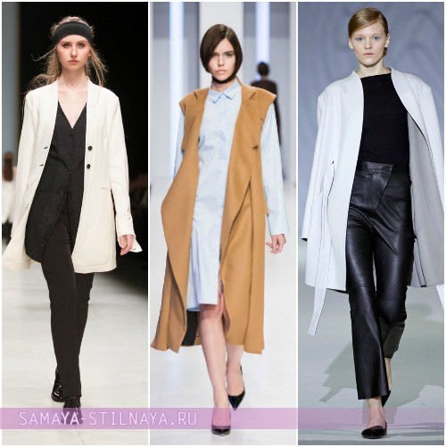 Трапециевидные модели женских пальто на осень и зиму 2016-2017